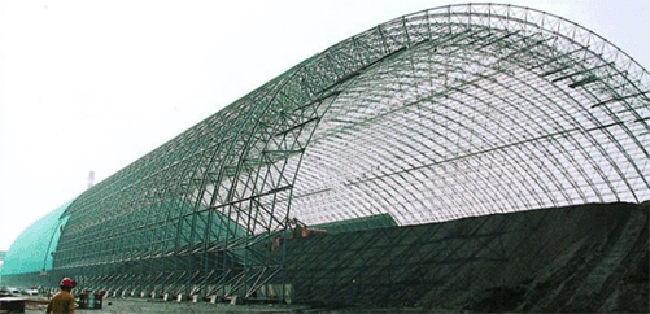 绵竹热电厂螺栓球网架干煤棚